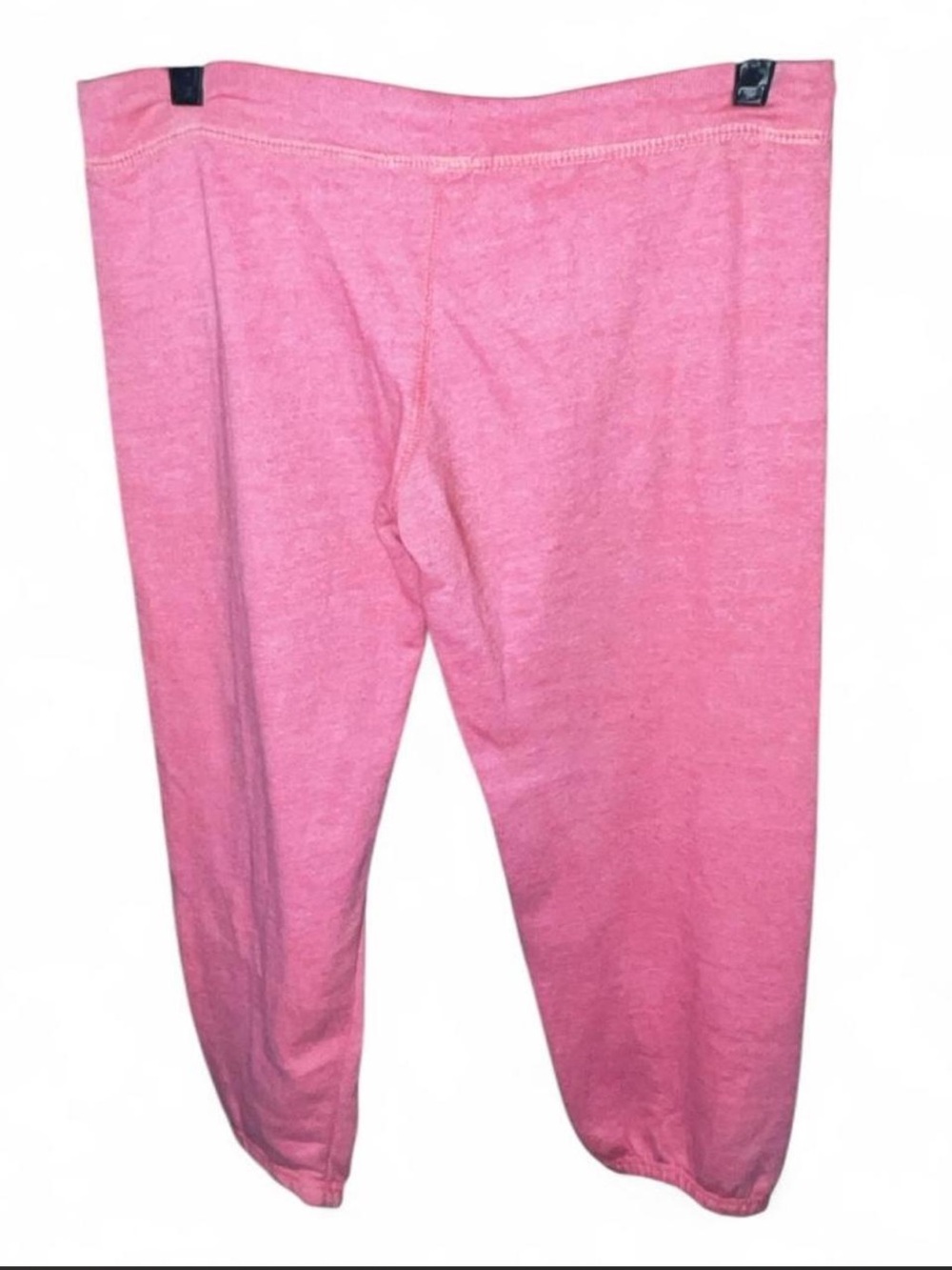 Sweet Choice Black Sequin 'HARD TO GET' Salmon Pink Capri Joggers size L *read - Picture 3 of 5